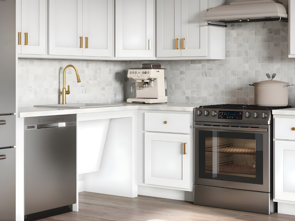 Accessible kitchen with lower cabinets and open knee space — Advanced Cabinetry Inc.