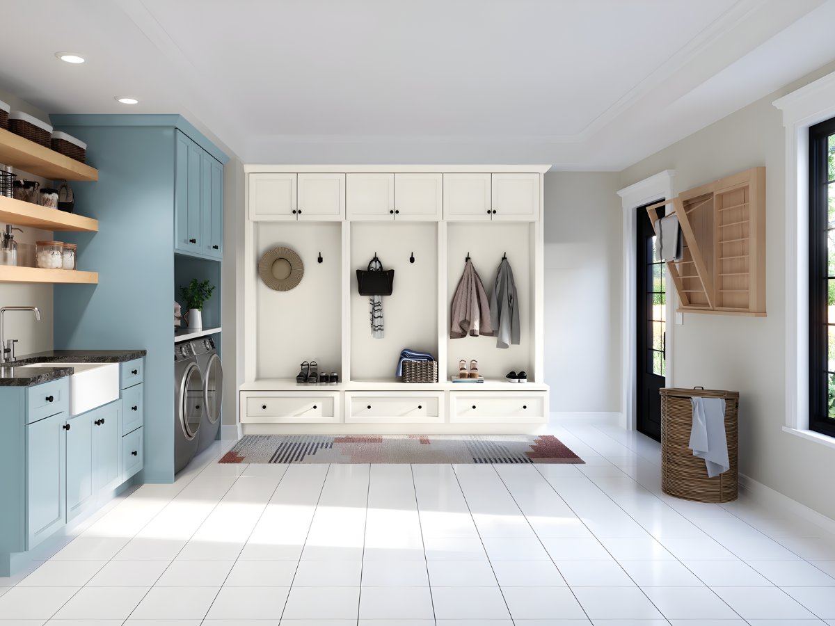 Custom mudroom lockers and laundry room cabinets — Advanced Cabinetry Inc.