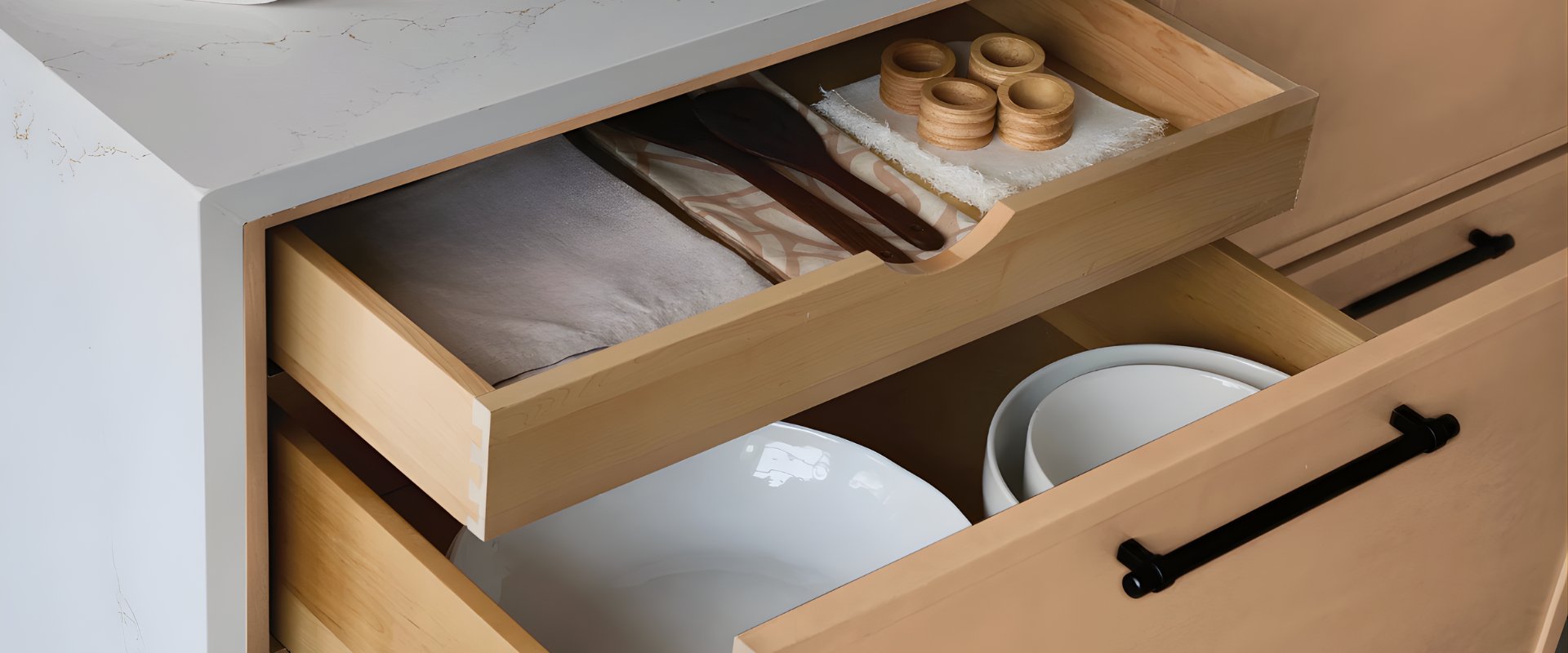 Custom cabinet drawer organization — Advanced Cabinetry Inc. Auburn Hills MI